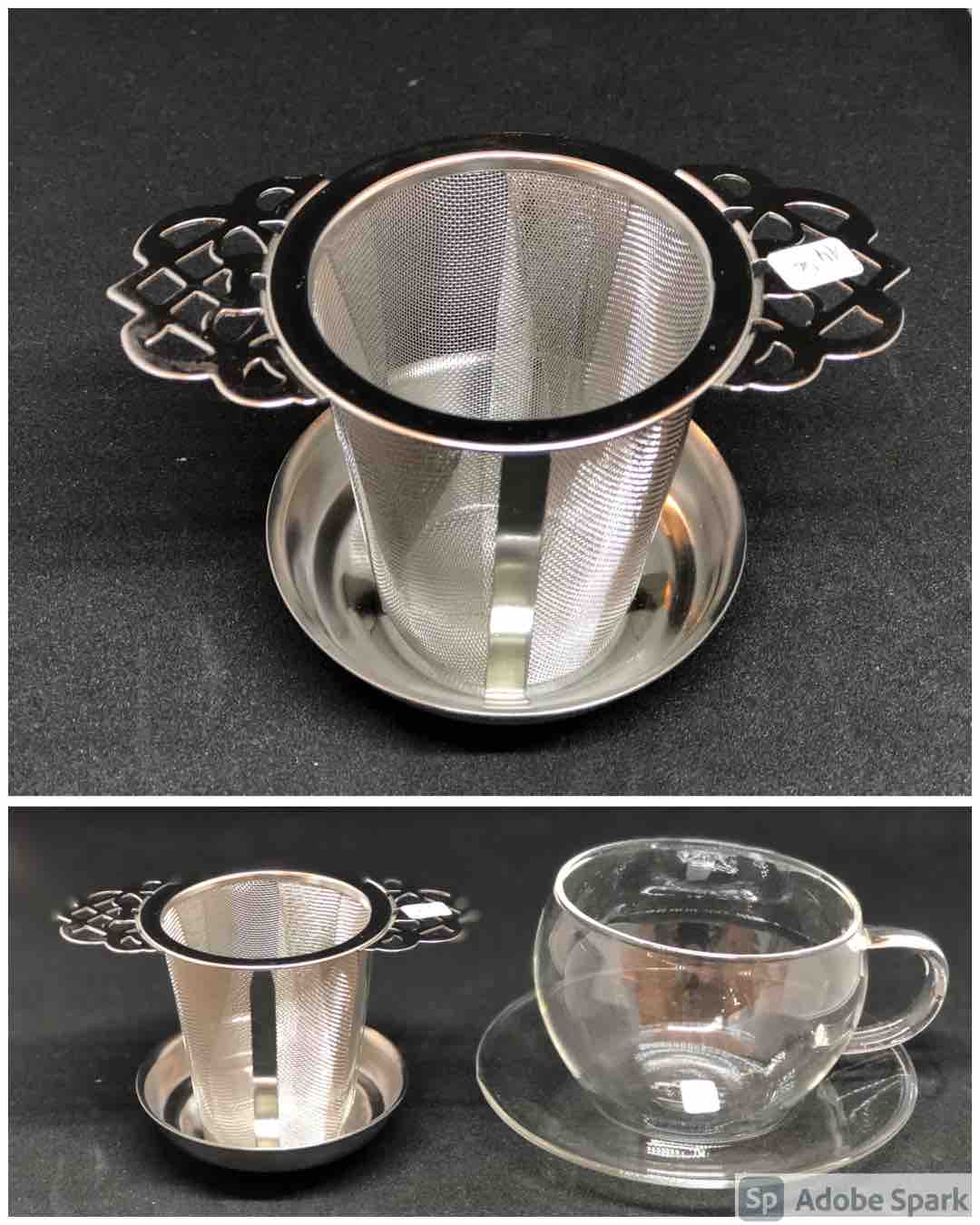 Filtre à thé permanent avec plateau