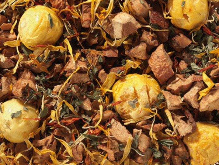 Glace à l'orange et au thé aux fruits
