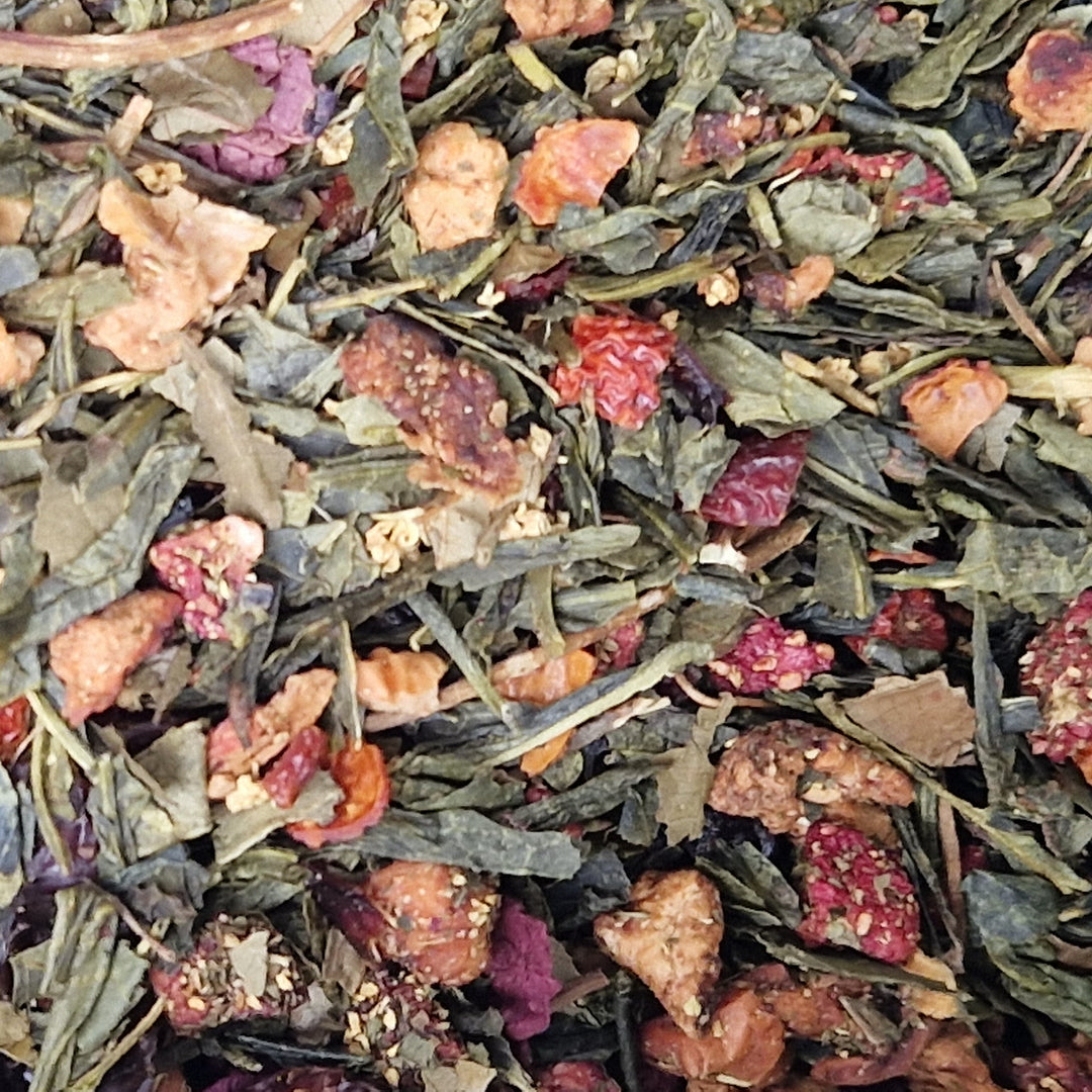 Grüntee Erdbeer Holunder Mohnblüten